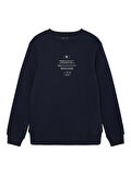 Lmtd Lacivert Erkek Çocuk O Yaka Uzun Kollu Baskılı Sweatshirt NLMNORBITS LS O-NECK SWEAT