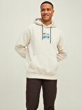 Jack & Jones Kapüşonlu Regular Fit Bej Erkek Şardonlu Sweatshirt 12216305_JCOHIKING SWEAT HOOD