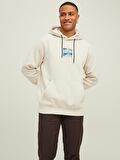 Jack & Jones Kapüşonlu Regular Fit Bej Erkek Şardonlu Sweatshirt 12216305_JCOHIKING SWEAT HOOD