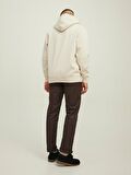 Jack & Jones Kapüşonlu Regular Fit Bej Erkek Şardonlu Sweatshirt 12216305_JCOHIKING SWEAT HOOD