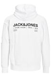 Jack & Jones Erkek Jcomono Vision Kapüşonlu Sweatshirt 63412216286 Beyaz
