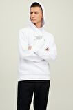 Jack & Jones Erkek Kapüşonlu Sweatshirt Jprbluarchıe 63412216335 Beyaz