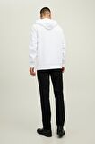 Jack & Jones Erkek Kapüşonlu Sweatshirt Jprbluarchıe 63412216335 Beyaz