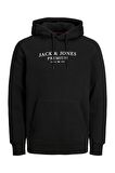 Jack & Jones Erkek Kapüşonlu Sweatshirt Jprbluarchıe 63412216335 Siyah