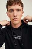 Jack & Jones Erkek Kapüşonlu Sweatshirt Jprbluarchıe 63412216335 Siyah