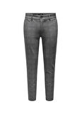 Only & Sons Normal Bel Dar Açık Gri Erkek Chino Pantolon ONSMARK SLIM CHECK PANTS 9887 NOOS