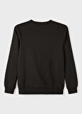 Lmtd Siyah Erkek Çocuk O Yaka Uzun Kollu Baskılı Sweatshirt NLMNEAST LS O-NECK SWEAT