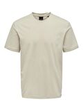 Only & Sons O Yaka Düz Açık Kahve Erkek T-Shirt ONSMAX LIFE REG SS STITCH TEE NOOS