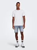 Only & Sons Erkek Kot Şort Denim ONSEDGE L. BLUE -  22024846