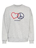 Only Kadın Bisiklet Yaka Sweatshirt ONLLULU LOVE BOX SWT 15279830