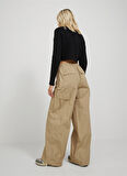 JJXX Yüksek Bel Rahat Deve Tüyü Kadın Pantolon JXYOKO COSY CARGO PANT PNT NOOS