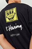 Jack&Jones O Yaka Rahat Kesim Siyah Erkek T-Shirt 12230672