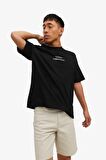 Jack & Jones Jorgrocery Tee Ss Crew Neck Siyah Erkek T-Shirt 12230754-Black