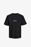 Jack & Jones Jorgrocery Tee Ss Crew Neck Siyah Erkek T-Shirt 12230754-Black