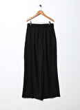 Lmtd Siyah Kız Çocuk Bol Paça Bol Kesim Düz Eşofman Altı NLFRAILA HW WIDE PANT