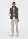 Only & Sons Bordo Erkek Yelek 22022232_ONSMELVIN LIFE PUFFER VEST