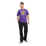 Jack & Jones Bisiklet Yaka Baskılı Mor Erkek T-Shirt 12232656_JORCROWN SKULL TEE SS CREW