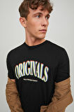 Jack & Jones Erkek Joreuphori Baskı Detaylı T-Shirt 12232256 Siyah