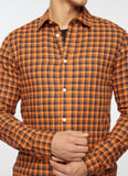 Only & Sons Dar Turuncu Kareli Erkek Gömlek 22025608_ONSBEN LIFE SLIM FLANNEL C