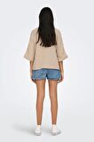 ONLY ONLTHYRA SS SHIRT NOOS WVN KREM