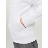 JACK&JONES JJESTAR JJ SWEAT HOOD NOOS BEYAZ
