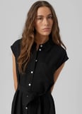 Vero Moda Siyah Kadın Elbise VMMYMILO SL CALF SHIRT DRESS WVN GA