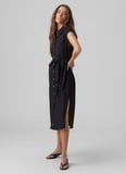 Vero Moda Siyah Kadın Elbise VMMYMILO SL CALF SHIRT DRESS WVN GA