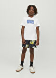 Jack & Jones Siyah Erkek Çocuk Mini Çiçek Şort 12228532