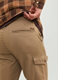 Jack & Jones Normal Bel Dar Paça Bej Erkek Pantolon 12248431