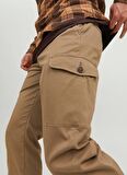 Jack & Jones Normal Bel Dar Paça Bej Erkek Pantolon 12248431