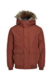Jack & Jones Erkek Jjchamp Kapüşonlu Mont 12236822 Tarçın