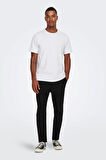 Only & Sons Erkek Onslinus Beli Lastikli Keten Pantolon 22024966 Siyah