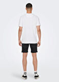 Only & Sons O Yaka Düz Beyaz Erkek T-Shirt 22025286_ONSPERRY LIFE REG LEAF SS
