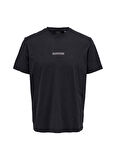 Only & Sons O Yaka Baskılı Lacivert Erkek T-Shirt 22025677_ONSTROY REG SS TEE