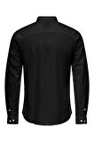Only & Sons Erkek Onscaiden Slim Fit Keten Gömlek 22012321 Siyah