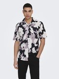 ONSTREV REG CTN LIN AOP SS SHIRT NOOS Erkek Pembe KK Gömlek - 22025125