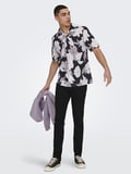 ONSTREV REG CTN LIN AOP SS SHIRT NOOS Erkek Pembe KK Gömlek - 22025125