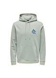 Only & Sons Kapüşon Yaka Mavi Erkek Sweatshırt 22026412_ONSCARL REG MOUNTAIN SWEAT