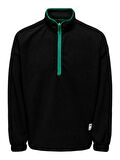 Only & Sons Erkek Yarım Fermuarlı Siyah Polar Sweatshirt - 22026415