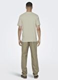 Only & Sons O Yaka Düz Açık Kahve Erkek T-Shirt ONSMAX LIFE REG SS STITCH TEE NOOS