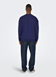 Only & Sons O Yaka Mavi Erkek Sweatshırt 22026422_ONSPEANUTS RLX CREW NECK S