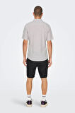 Only & Sons Erkek Onscaıden Slim Fit Kısa Kollu Keten Gömlek 22009885 Lila