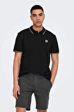Only & Sons Erkek Onsfletcher Polo Yaka %100 Pamuk T-Shirt 22024827 Siyah
