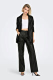 Only Kadın Deri Blazer Ceket 15298242 Siyah