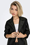 Only Kadın Deri Blazer Ceket 15298242 Siyah