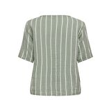 Only V Yaka Rahat Kesim Yeşil Kadın T-Shirt 15294365