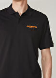 Jack & Jones Polo Yaka Düz Siyah Erkek T-Shirt 12238848_JCOSNORKLE POLO SS FST