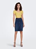Only O Yaka Açık Sarı Kadın Crop 15289685