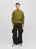 Jack & Jones Bisiklet Yaka Yeşil Erkek Sweatshırt 12240222_JCOSHADE SWEAT CREW NECK L