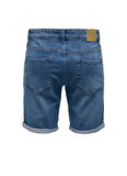 Only & Sons Dar Koyu Mavi Erkek Şort ONSPLY DARK-MID BLUE 6250 DENIM SHO
